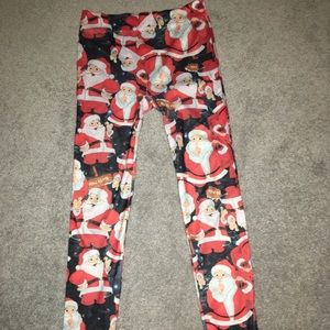 Santa print leggings